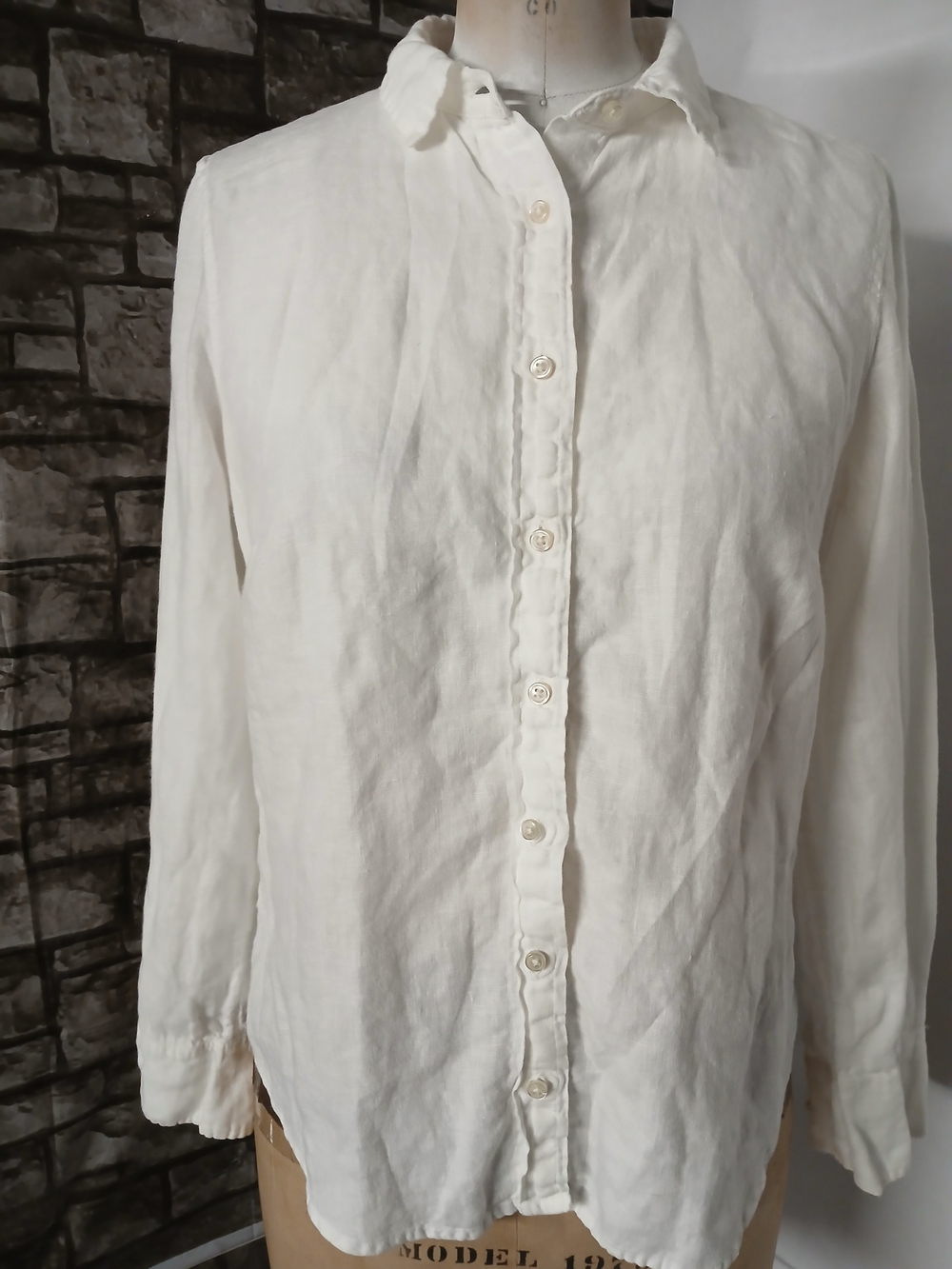 J. Crew White Irish Linen Baird Mcnutt Slim Women's Long-Sleeve Shirt